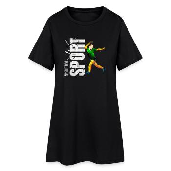 Eins mit dem Sport - Tischtennis - Frauen T-Shirt-Kleid - Schwarz - Vorne