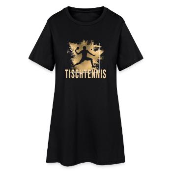 Tischtennis - Frauen T-Shirt-Kleid - Schwarz - Vorne