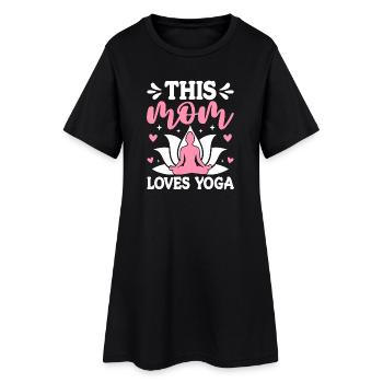 Cette maman aime le yoga - Robe T-shirt Femme - noir - Devant