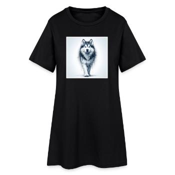 Rauque - Robe T-shirt Femme - noir - Devant