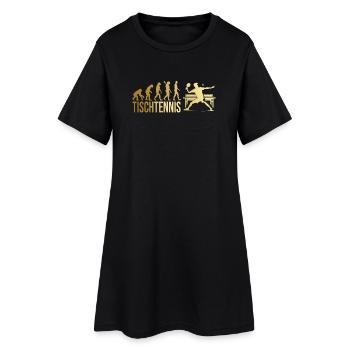 Evolution Tischtennis - Frauen T-Shirt-Kleid - Schwarz - Vorne
