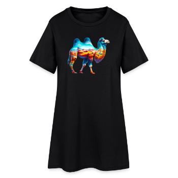 Chameau - Robe T-shirt Femme - noir - Devant