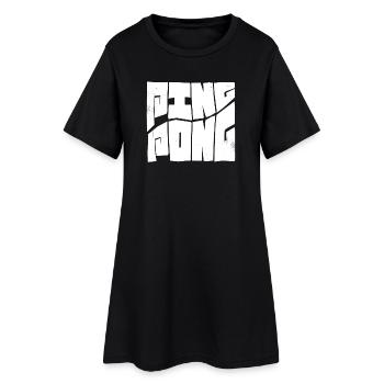 Table Tennis mit Tischtennisschläger Ping Pong - Frauen T-Shirt-Kleid - Schwarz - Vorne
