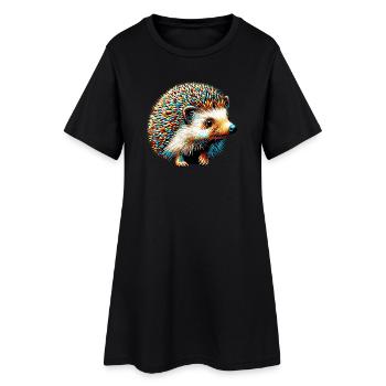 Hérisson - Robe T-shirt Femme - noir - Devant