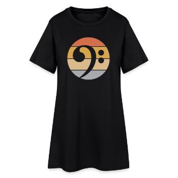 Guitare rétro Basse Clé de Basse Guitariste Vintage - Robe T-shirt Femme - noir - Devant