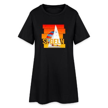 Segeln - Segelsport - Frauen T-Shirt-Kleid - Schwarz - Vorne