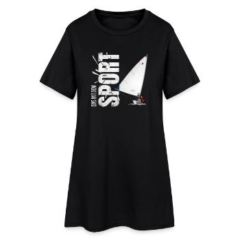 Eins mit dem Sport - Segeln - Frauen T-Shirt-Kleid - Schwarz - Vorne