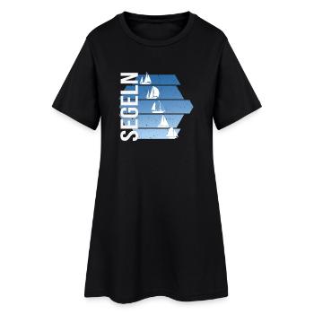 Segeln - Segelsport - Frauen T-Shirt-Kleid - Schwarz - Vorne