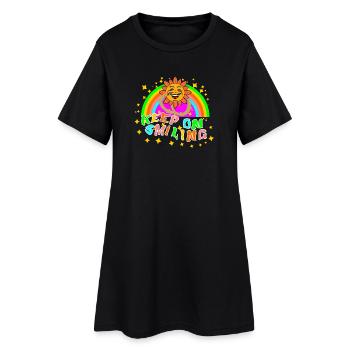 GARDEZ LE SOURIRE, ayez la foi, restez positif, - Robe T-shirt Femme - noir - Devant