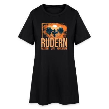Passion - Life - Adventure - Rudern - Frauen T-Shirt-Kleid - Schwarz - Vorne