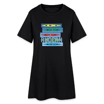 Rudern - Frauen T-Shirt-Kleid - Schwarz - Vorne
