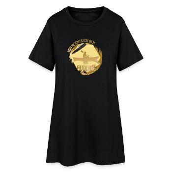Mir reichts, ich geh Rudern - Frauen T-Shirt-Kleid - Schwarz - Vorne