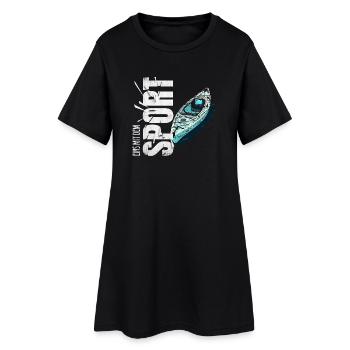 Eins mit dem Sport - Rudern - Frauen T-Shirt-Kleid - Schwarz - Vorne