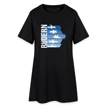 Rudern - Frauen T-Shirt-Kleid - Schwarz - Vorne