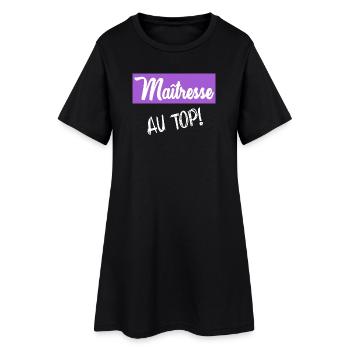 DANKE, HERRIN - Frauen T-Shirt-Kleid - Schwarz - Vorne
