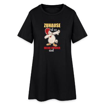 Zuhause ist wo meine Hühner sind Landwirt Bauer - Frauen T-Shirt-Kleid - Schwarz - Vorne