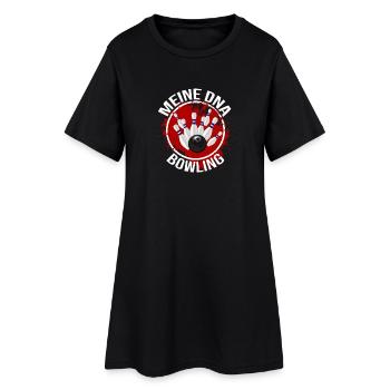 Meine DNA - Bowling - Frauen T-Shirt-Kleid - Schwarz - Vorne