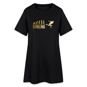 Evolution Bowling - Frauen T-Shirt-Kleid - Schwarz - Vorne