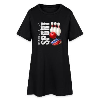 Eins mit dem Sport - Bowling - Frauen T-Shirt-Kleid - Schwarz - Vorne
