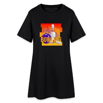 Bowling - Frauen T-Shirt-Kleid - Schwarz - Vorne
