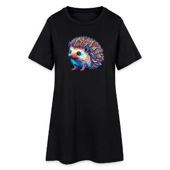 Igel - Frauen T-Shirt-Kleid - Schwarz - Vorne