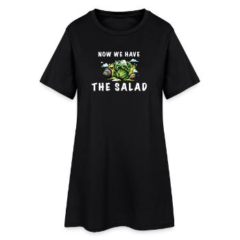 denglisch spruch now we have the salad schnecke - Frauen T-Shirt-Kleid - Schwarz - Vorne