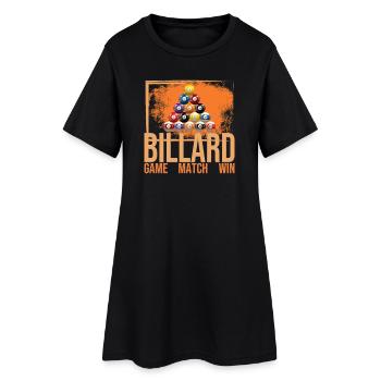 Game - Match - Win - Billard - Frauen T-Shirt-Kleid - Schwarz - Vorne