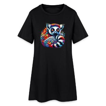 Lémurien - Robe T-shirt Femme - noir - Devant