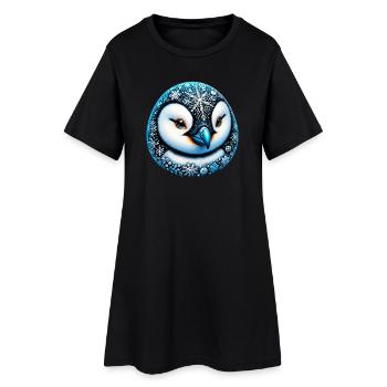 Pingouin flocon de neige flocons de neige - Robe T-shirt Femme - noir - Devant