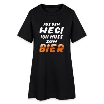 Aus dem Weg ich muss zum Bier Herrentag Design - Frauen T-Shirt-Kleid - Schwarz - Vorne