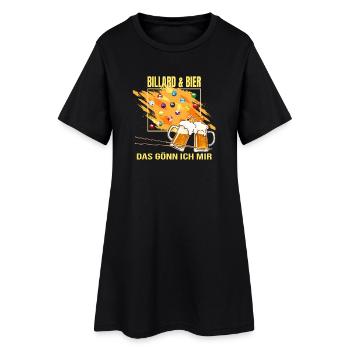 Billard & Bier - Das gönn ich mir - Frauen T-Shirt-Kleid - Schwarz - Vorne