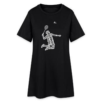 Badminton Badmintonspieler - Frauen T-Shirt-Kleid - Schwarz - Vorne