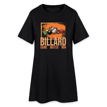 Game - Match - Win - Billard - Frauen T-Shirt-Kleid - Schwarz - Vorne