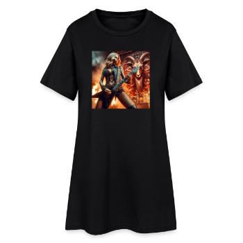 Guitariste lourd dans le monde souterrain - Robe T-shirt Femme - noir - Devant