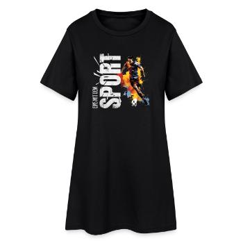 Eins mit dem Sport - Fußball - Frauen T-Shirt-Kleid - Schwarz - Vorne