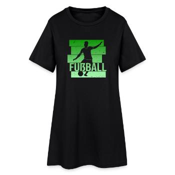 Fußball - Frauen T-Shirt-Kleid - Schwarz - Vorne