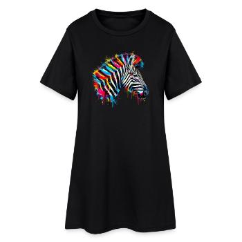 Zèbre - Robe T-shirt Femme - noir - Devant