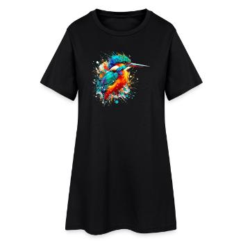Martin-pêcheur - Robe T-shirt Femme - noir - Devant