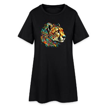 Guépard - Robe T-shirt Femme - noir - Devant