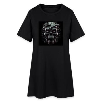 Crâne et serpents 3D - Robe T-shirt Femme - noir - Devant