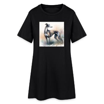 Watercolor Greyhound - Women’s T-Shirt Dress - black - Front
