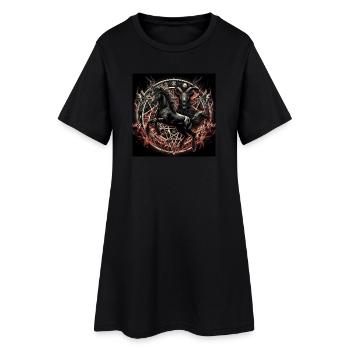 Cheval satanique - Robe T-shirt Femme - noir - Devant