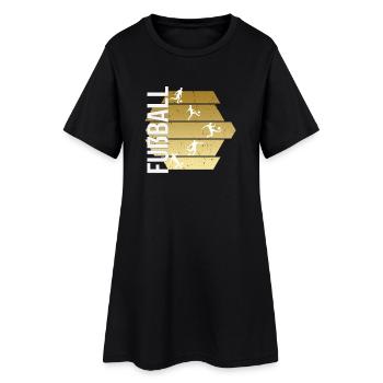 Fußball - Frauen T-Shirt-Kleid - Schwarz - Vorne