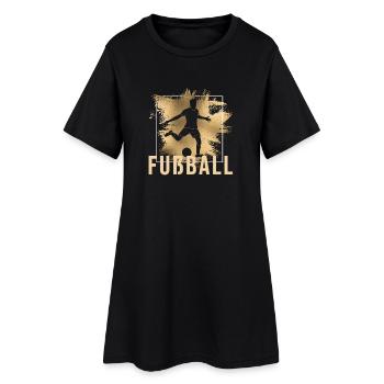Fußball - Frauen T-Shirt-Kleid - Schwarz - Vorne