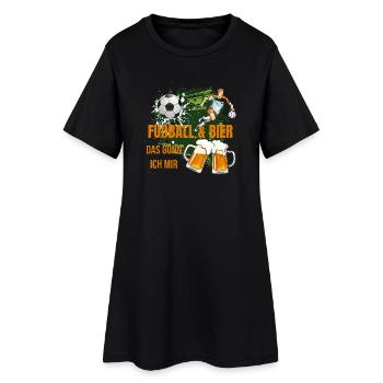 Fußball & Bier - Das gönn ich mir - Frauen T-Shirt-Kleid - Schwarz - Vorne
