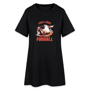Coole Jungs spielen Fußball - Frauen T-Shirt-Kleid - Schwarz - Vorne