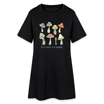 Pas de panique. C’est bio ! Cadeaux de champignons. - Robe T-shirt Femme - noir - Devant