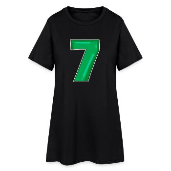 7 grün nummer - Frauen T-Shirt-Kleid - Schwarz - Vorne