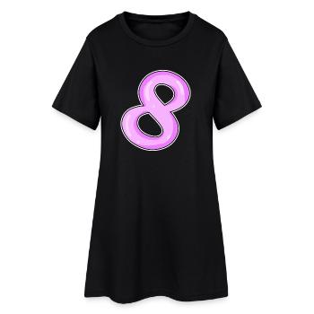Zahl 8 Nummer Acht Motiv Rosa - Frauen T-Shirt-Kleid - Schwarz - Vorne