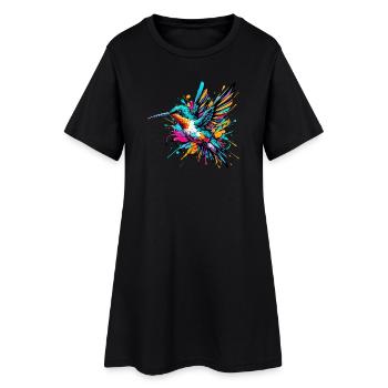 Colibri - Robe T-shirt Femme - noir - Devant